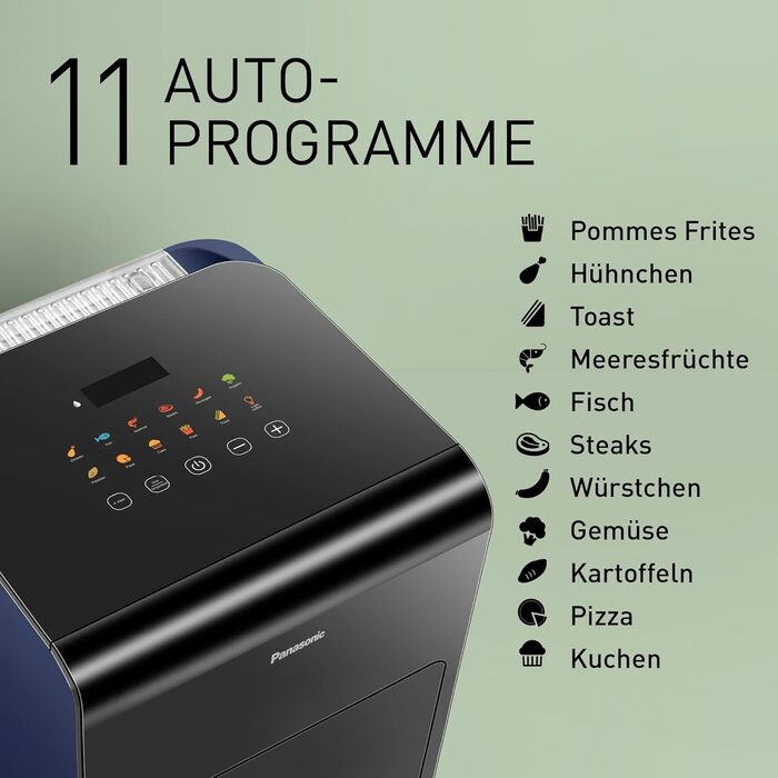 Panasonic NF-CC600AXE Air Fryer with Viewing Window, 6 l, 80–200 °C, digital timer & LCD display, gentle steam injection, 11 presets, easy cleaning, Black with Rose Gold handle