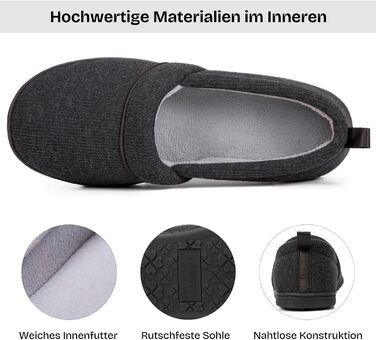 Жіночі домашні тапочки EverFoams з піною Memory Foam, зручні, легкі, з фетровою підкладкою та антиковзною гумовою підошвою (40 EU, Чорний)