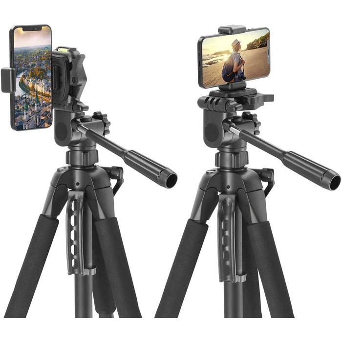 Штатив-триподіг Hama Action 153 3D для камери, смартфона та відеокамери, 3-позиційна головка, висота до 165 см, чорний