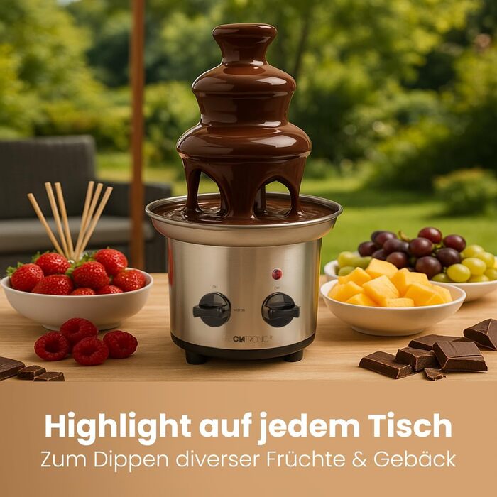 Шоколадний фонтан Clatronic SKB 3248 з функцією плавлення | для фруктів та випічки | легко чистити