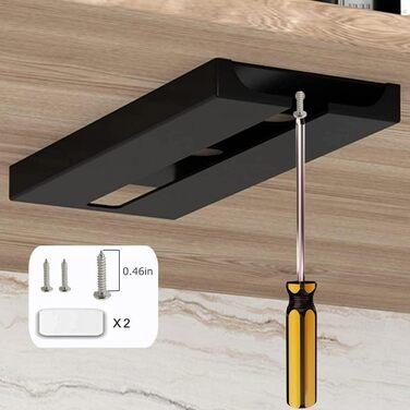 Підвісні тримачі для келихів Runruii – 2 шт, для полиці, шафи, кухні, бару, ресторану (чорний)