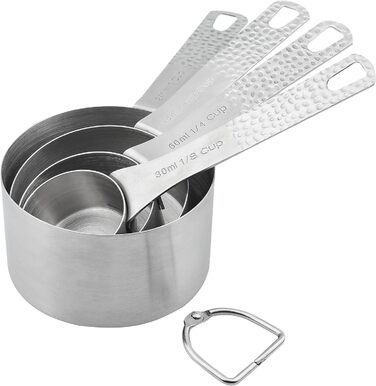 Smithcraft Measuring Cups and Spoons Set, 10-Piece Measuring Cup Set, 18/8 Stainless Steel Measuring Cups, Spoons & Leveler, Baking Measuring Cups, Kitchen Measuring Cups, Kitchen Gadgets for Cooking