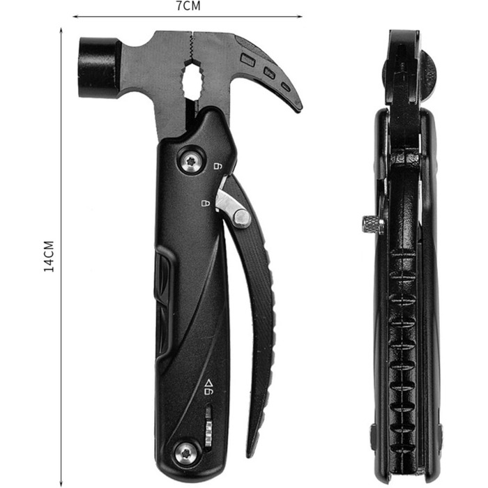Багатофункціональний молоток-інструмент 12 в 1 для чоловіків, подарунок тато, чоловік, кемпінг, туризм, надзвичайні ситуації