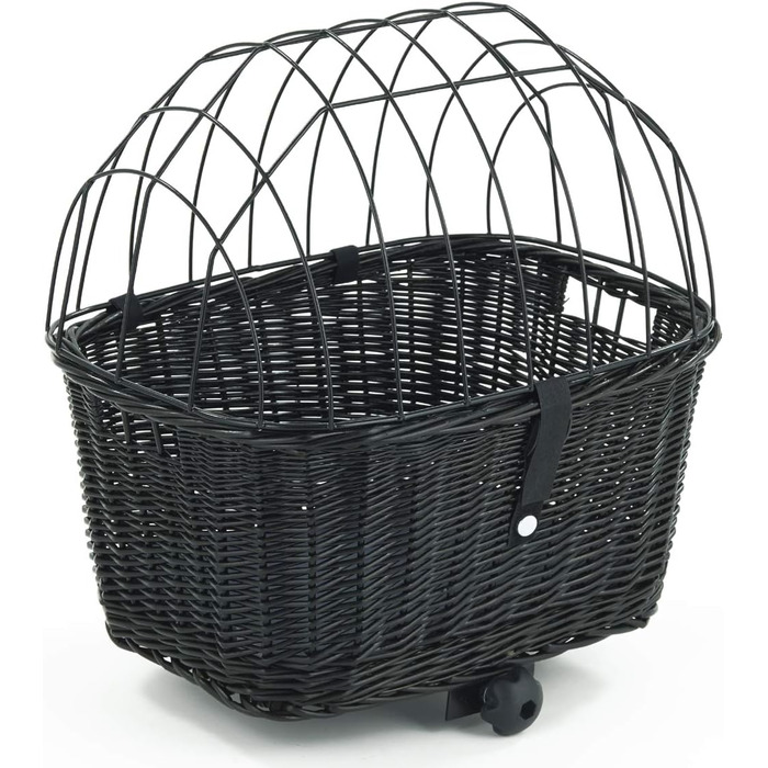 Корзина для велосипеда Tigana з прутів для багажника, 50 x 38 см, чорна (S-S), з подушкою