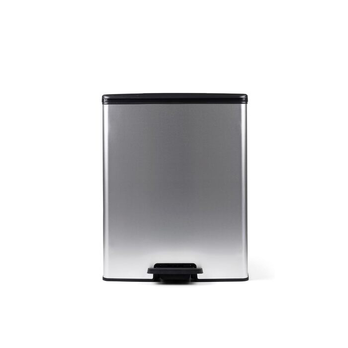 Сміттєвий кошик Curver Deco Bin, пластиковий, 65 л, сріблястий