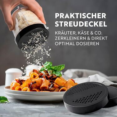 GOURMETmaxx Mr. Magic: Блендер для смузі та шейків | 400W | Комплект з 4 насадок | Чорний, Антрацит | Mr. Magic Power +