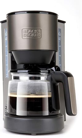 Кавоварка BLACK+DECKER BXCO870E, 870 Вт, 1,25 л, 10 чашок, з підігрівом, без перемішування, нержавіюча сталь