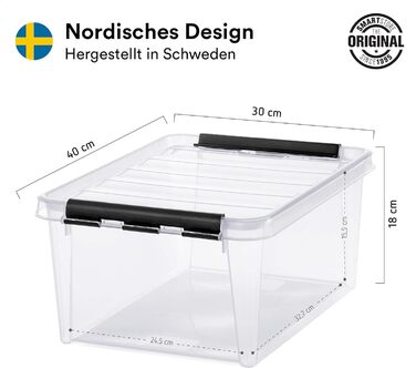 SmartStore - 10x Storage Box with Lid Classic (40x30x11cm) | Stackable Box with Lid | Food-Safe Plastic Box | Plastic Box with Lid & Reinforced Corners | 10 Year Warranty (14.0l, 10-Piece Set)