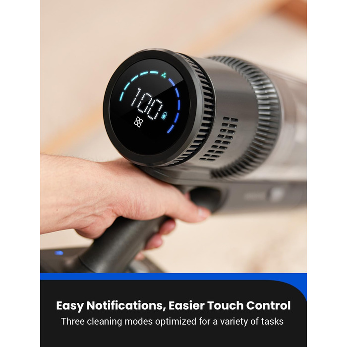 Бездротовий пилосос Proscenic P15: 55KPa, 580W, 70 хв, LED-дисплей, антизаплутування, фільтр 6 шарів, для дому, килимів, шерсті тварин