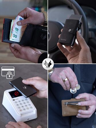 Стильне шкіряне портмоне MAXUS MAGNETIC 2 з відділенням для монет та AirTag, RFID захистом, для карток та грошей, синього кольору
