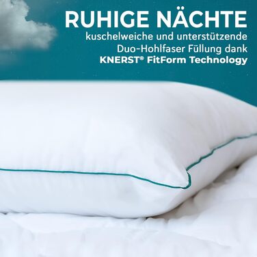 Snuggle-worthy dream pillows - Made in Germany. Pillows 80x80 - 80x80 cm head pillows for seductively soft nights - ergonomic sleeping pillow ideal for every sleeping position - Öko-Tex padding.