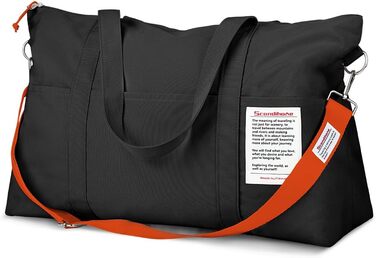 Спортивна сумка Flintronic для жінок, дорожня сумка-мішок, сумка на вихідні, дорожня сумка з чохлом для тележки, водонепроникна спортивна сумка, сумка для подорожей, ручна поклажа для спорту, подорожей, літака (чорна)