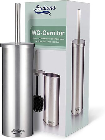 Набір для чищення унітазу з силіконової щітки та нержавіючої сталі | Чорний колір | Аксесуари для ванної кімнати