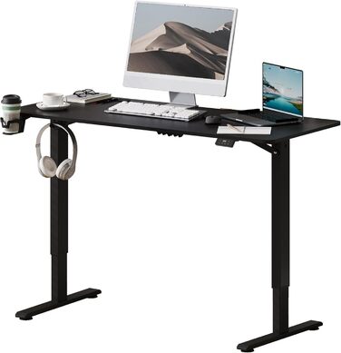 SANODESK Регульований стіл 200x80 см, електричний, з пам'яттю, для комп'ютера, чорний