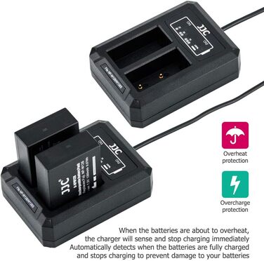 Зарядний пристрій JJC USB для акумуляторів Fujifilm X-T30, X-E5, X100VI, X100V та інших моделей (NP-W126/NP-W126s)