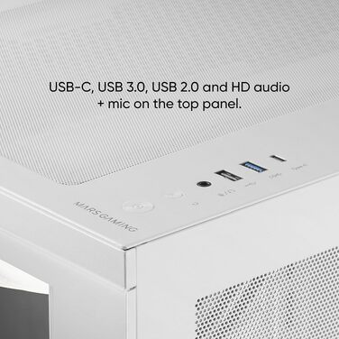 Корпус для ПК Mars Gaming MC-U3 ATX XL, білий, 3 ARGB вентилятори 120мм, загартоване скло, LCD-дисплей (MC-3T CORE LCD)