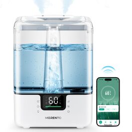 Розумний зволожувач повітря для спальні, велика кімната, 6 л, з дифузором для ефірних олій, керування через додаток та голосове управління, для дитячої кімнати та рослин, білий