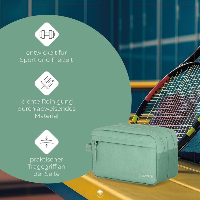 Косметичка для ручної поклажі Travelite Kick Off: практична культбагаж для подорожей та спорту, 26 см, 5 л, сірий (антрацит)