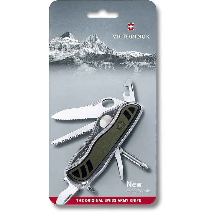 Нож Victorinox Швейцарський  – мультитул з 10 функціями, зелено-чорний