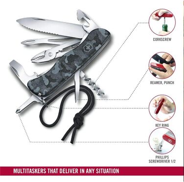 Мультитул Victorinox Skipper W: Швейцарський ніж з 18 функціями, з фіксатором та серрейний клинок