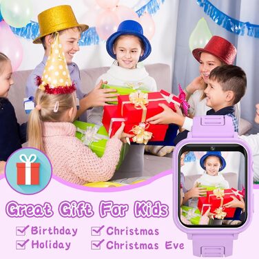 Смарт-годинник Clleylise для дітей 4-12 років: ігри, музика, камера, лічильник кроків, телефонні дзвінки (фіолетовий)