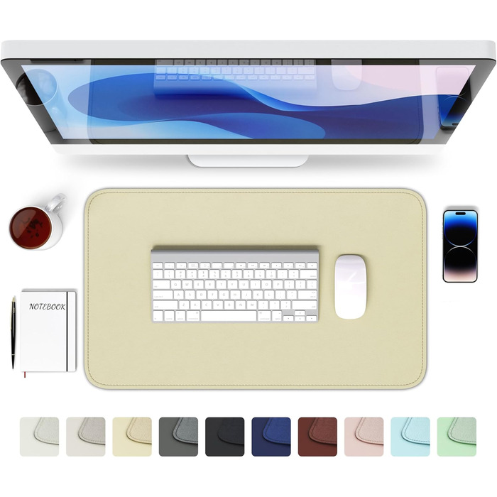 Килимок для столу GOMIN - PU шкіра, вологостійкий, антиковзний - 60x35 см | Mousepad XXL для офісу та дому