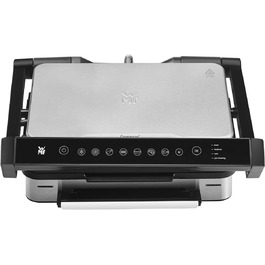 WMF Profi Plus Perfection Contact Grill - Electric Grill with 6 Programs, Sensor Technology, Non-Stick Coated Plates, Panini Grill, Matte Stainless Steel