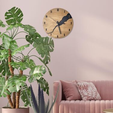 DECORAY Wall Clock in Wood Look, Modern, Silent – No Ticking. Stylish Wall Clock with Quartz Movement for Living Room, Office, Kitchen, Bedroom, or as Decoration. A Modern Eye-Catcher.