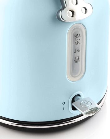 Електричний чайник Westinghouse Retro з регулюванням температури, індикатором рівня води, фільтром від накипу та захистом від перегріву, 1.7 л, блакитний