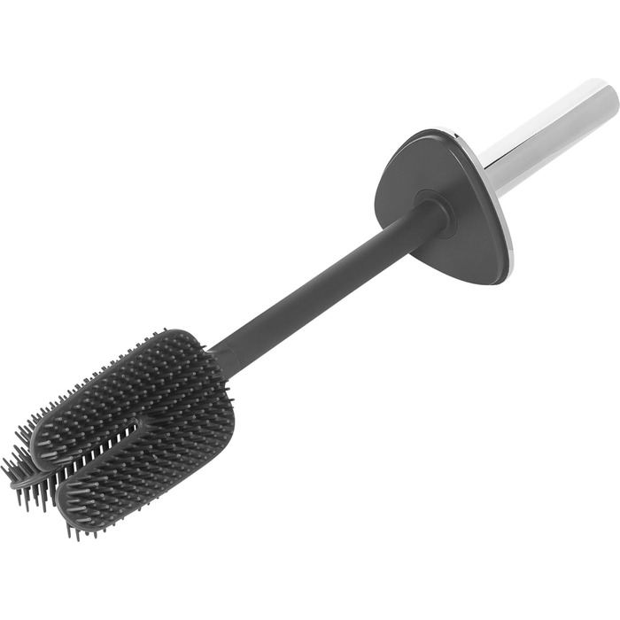 Joseph Joseph Flex 360 Luxury Toilet Brush and Holder Set with Drip-Free, Blockage-Free, Interchangeable Triple-Action Brush Head - Stainless Steel