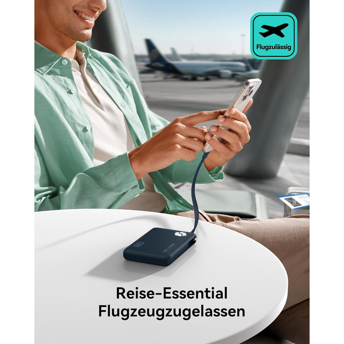 Power Bank INIU 20W 10000mAh з USB-C, PD3.0 QC4.0, для iPhone, Samsung, iPad (Блакитний)