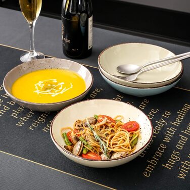 Набір керамічного посуду Vancasso NAVIA (16 предметів) для 4 осіб, набір посуду з тарілок, салатників та мисок, кераміка, природа