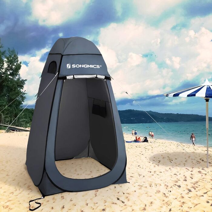 SONGMICS Pop-Up Privacy Tent - Outdoor Shower & Toilet Tent for Camping, Fishing, Beach - Portable Changing Room with Carry Bag