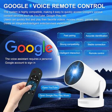 Портативний проєктор 4K з Wi-Fi 6/BT5.0, 170 ANSI люмен, Android 11 (HY300Plus)