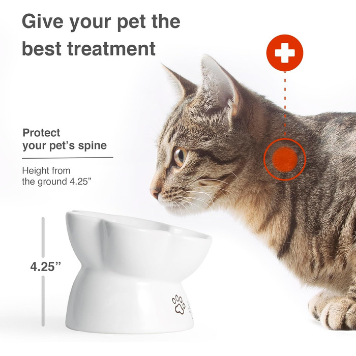 Миска для собак та котів Kaiikais Slow Feeder, 240 мл, кераміка, піднята, для повільного годування