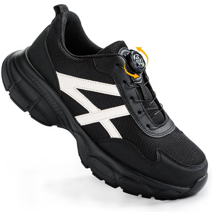 Чоловічі та жіночі робочі черевики безпеки з металевим носком, неслизькі, чорні, розмір 43 EU