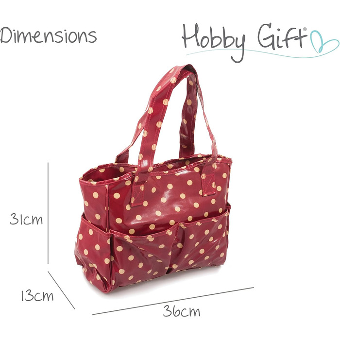 Бавовняна сумка для рукоділля Hobby Gift, червона, 14x36,5x30 см