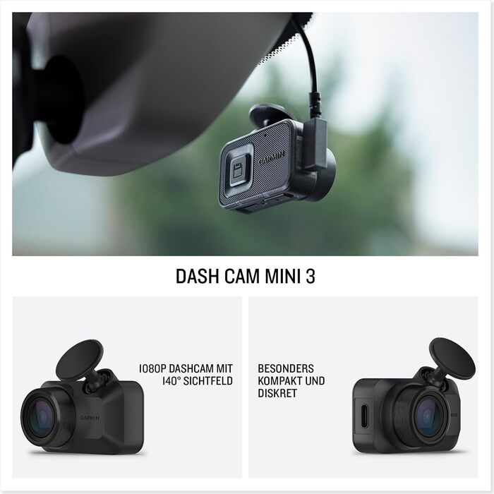 Відеореєстратор Garmin Dash Cam Mini 3: компактна камера з 1080p HD, кутом огляду 140° та автовизначенням ДТП