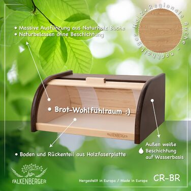 Brotbox FALKENBERGER з бука, 38x28x18 см, XL, традиційна, ручної роботи (колір: коричневий)