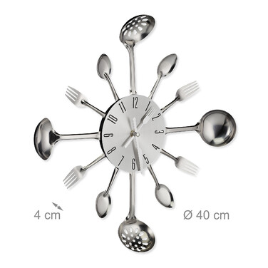 Relaxdays Wall Clock Cutlery