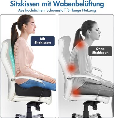 Подушка для сидіння з піни Memory Foam SKYNY: ергономічна, для офісного та геймерського крісла