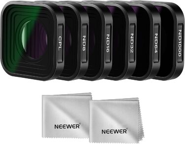Набір фільтрів ND NEEWER (6 шт.) з лупою 15x для макрозйомки, ND8, ND16, ND32, CPL + об'єктив для GoPro Hero 13/12/11/10/9, FL-GP25