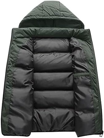 Чоловіча зимова жилетка з утеплювачем, без рукавів, тепла, на блискавці, легка куртка-жилетка з капюшоном (ХAKI, XL)
