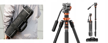 Відеоштатив K&F Concept K234A7 з гідравлічною головкою FH-03