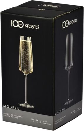 Набір келихів Krosno для білого, рожевого вина та Prosecco, 4 шт, об'єм 650/480 мл, сучасна колекція, ідеально для дому, ресторану та кухні, безпечні для миття в посудомийній машині