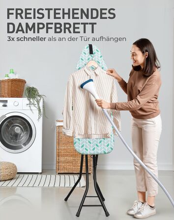 Прасувальна дошка LyriFine 2-в-1 для прасування з парою та звичайного прасування, стабільна, зелена