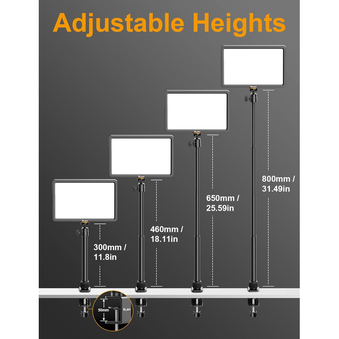 ULANZI K20 Key Light: LED панель для відеозйомки з дистанційним керуванням, 600 люмен, 10W, 2500K-9000K, для YouTube/Live Streaming