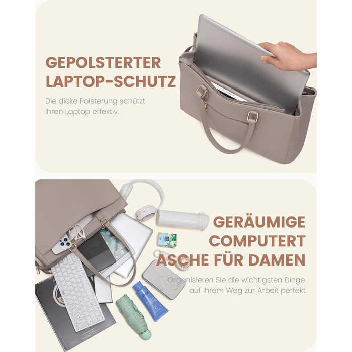 Сумка для ноутбука LOVEVOOK жіноча 17 дюймів: Акта, шопер, сумка для роботи, університету, школи, офісу, бежевий колір