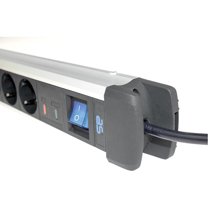 Многорозетка Schwabe ALUX чорна з захистом від перенапруги, 6 розеток, 1.5 м, IP20, для настінного монтажу