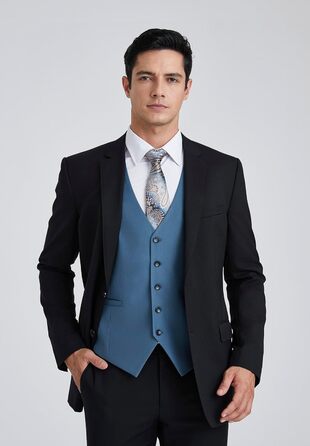 Чоловіча жилетка Enision для ділового стилю та вечірніх подій, однотонна жилетка з кишенями, розміри XS-4XL, колір: морський/блакитний